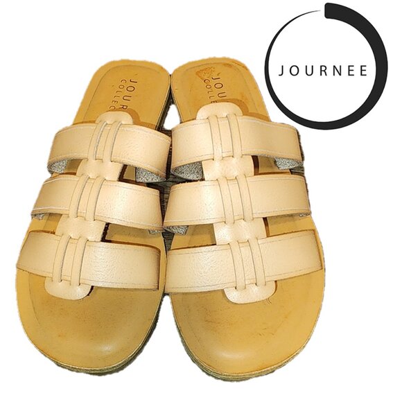 JOURNEE COLLECTION WOMENS SERRIE SANDALS NWT TAN 6.5M - Picture 1 of 9